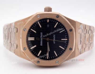 Replica Audemars Piguet Watches For Sale - Royal Oak Rose Gold Black Dial Watch